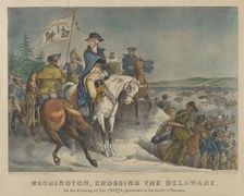 Washington, Crossing the Delaware-On the Evening of Dec. 25th 1776, previous to the Battle..., 1876. Creators: Nathaniel Currier, James Merritt Ives, Currier and Ives