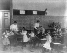 Washington, D.C. public schools, 1st Division - class studying thermometers, (1899?). Creator: Frances Benjamin Johnston