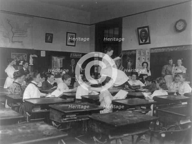 Washington, D.C. Public Schools - classroom scenes and school activities, (1899?). Creator: Frances Benjamin Johnston.