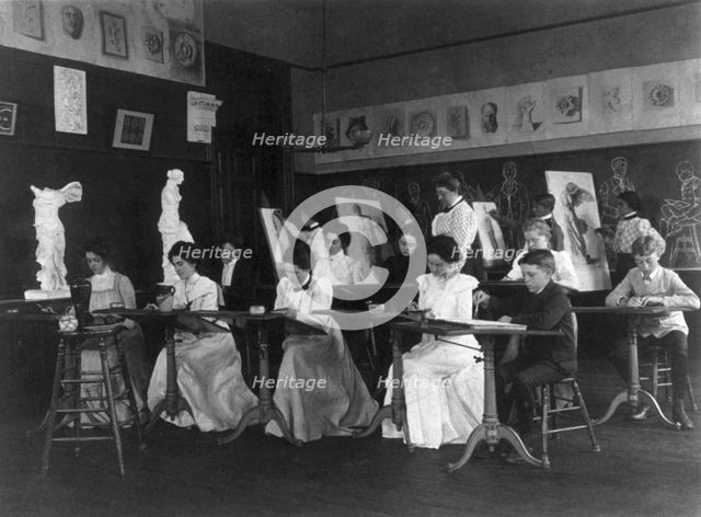 Washington, D.C. public schools - Eastern High students in art class, (1899?). Creator: Frances Benjamin Johnston.