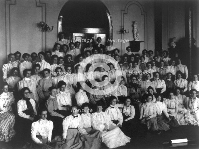 Washington, D.C. public schools - large group of Normal School students (girls), (1899?). Creator: Frances Benjamin Johnston.