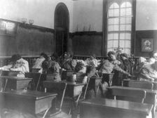 Washington, D.C. public schools, Normal School - girls stretching and relaxing, (1899?). Creator: Frances Benjamin Johnston