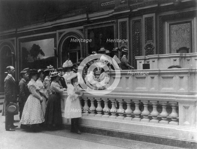 Washington, D.C. public schools - U. S. Capitol trip - standing at rostrum of Old House..., (1899?). Creator: Frances Benjamin Johnston.