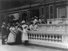 Washington, D.C. public schools - U. S. Capitol trip - standing at rostrum of Old House..., (1899?). Creator: Frances Benjamin Johnston