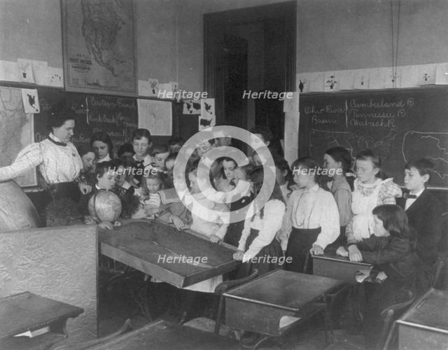 Washington, DC public school classroom scenes - 1st Division geography class - students..., (1899?). Creator: Frances Benjamin Johnston.