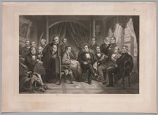 Washington Irving and his Literary Friends at Sunnyside, 1864. Creator: Thomas Oldham Barlow (British, 1824-1889)