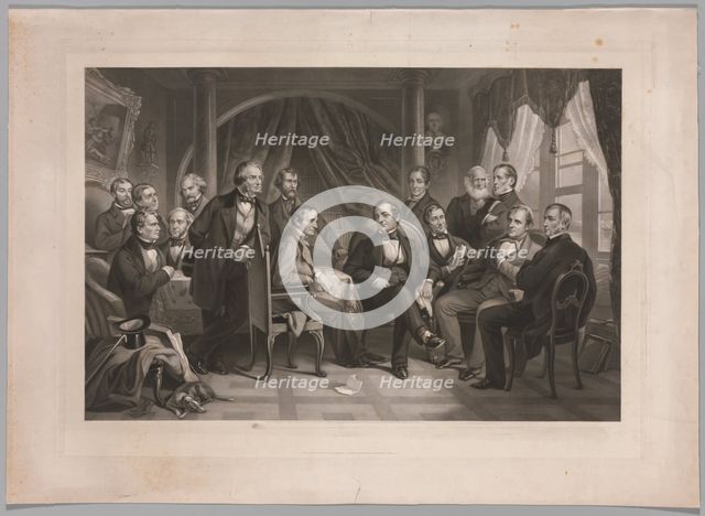 Washington Irving and his Literary Friends at Sunnyside, 1864. Creator: Thomas Oldham Barlow (British, 1824-1889).