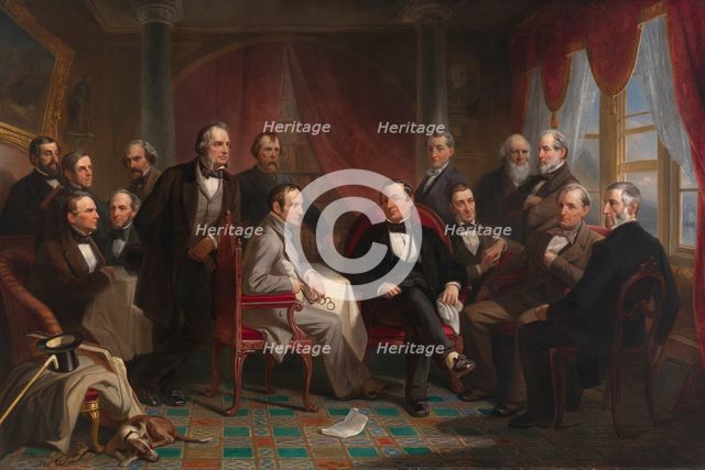 Washington Irving and his Literary Friends at Sunnyside, 1864. Creator: Christian Schussele.