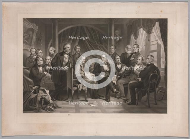Washington Irving and his Literary Friends at Sunnyside, 1864. Creator: Thomas Oldham Barlow (British, 1824-1889).