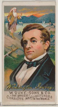 Washington Irving, from the series Great Americans (N76) for Duke brand cigarettes, 1888., 1888. Creator: Unknown