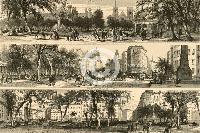 'Washington, Madison, and Union Squares', c1870. Creator: William James Palmer.