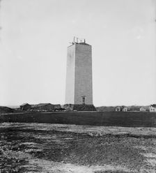 Washington Monument as it stood for 25 years, ca. 1860. Creator: Mathew Brady