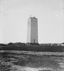 Washington Monument as it stood for 25 years, ca. 1860. Creator: Mathew Brady