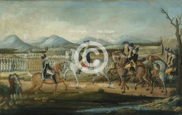 Washington Reviewing the Western Army at Fort Cumberland, Maryland, after 1795. Creator: Frederick Kemmelmeyer.