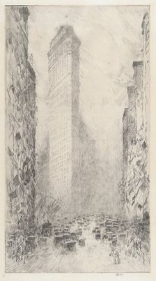 Washington's Birthday - Fifth Avenue & 23rd Street, 1916. Creator: Frederick Childe Hassam