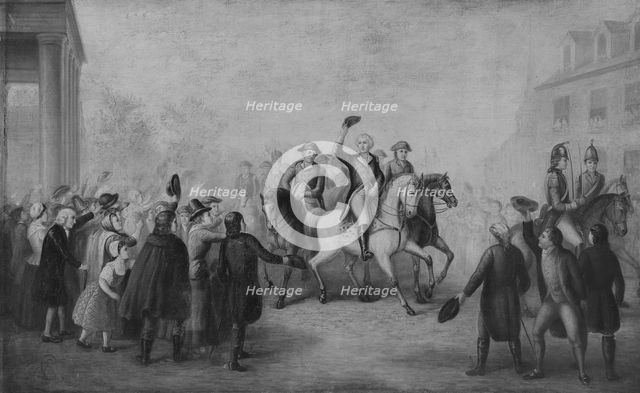Washington's Triumphal Entry into New York, ca. 1850. Creator: Unknown.