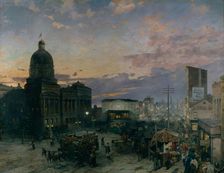 Washington Street, Indianapolis at Dusk, 1892-1895. Creator: Theodor Groll