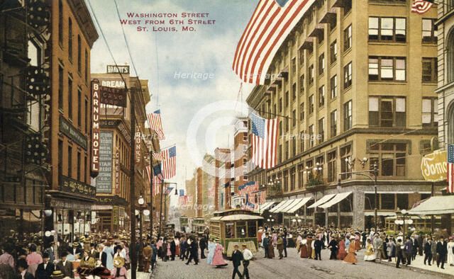 Washington Street, St Louis, Missouri, USA, 1910. Artist: Unknown