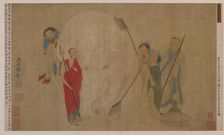 Washing the elephant, Ming dynasty, 17th century. Creator: Unknown