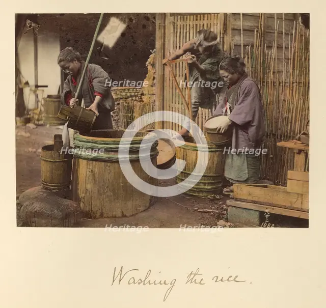 Washing the Rice, about 1873-1883. Creator: Shinichi Suzuki I.