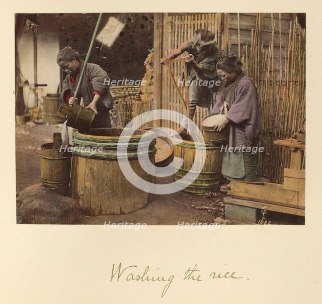 Washing the Rice, about 1873-1883. Creator: Shinichi Suzuki I.