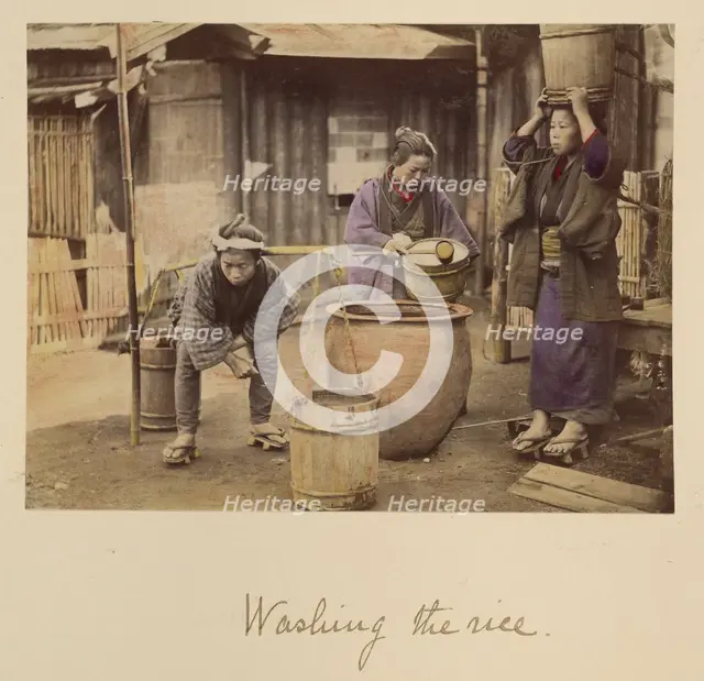 Washing the Rice, about 1873-1883. Creator: Shinichi Suzuki I.