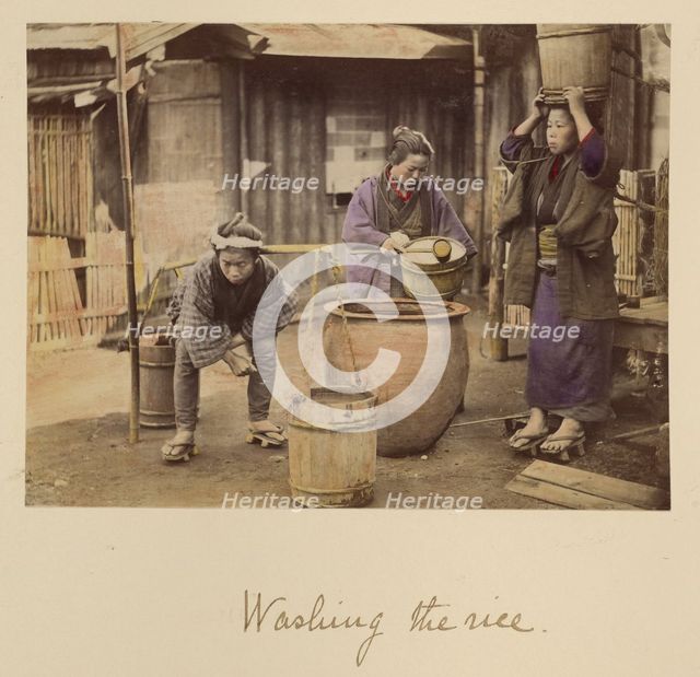 Washing the Rice, about 1873-1883. Creator: Shinichi Suzuki I.