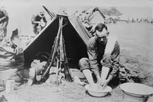 Washing tired feet, 1918. Creator: Bain News Service