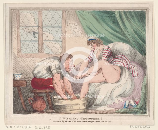 Washing Trotters, January 20, 1800., January 20, 1800. Creator: Thomas Rowlandson.