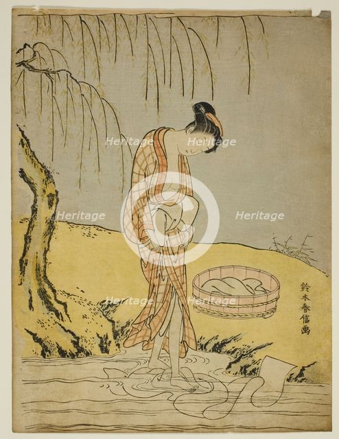 Washing Cloth in a Stream, c. 1768/69. Creator: Suzuki Harunobu.