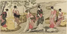 Washing Cloth in a Stream, c. 1797. Creator: Utagawa Toyokuni I