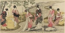Washing Cloth in a Stream, c. 1797. Creator: Utagawa Toyokuni I