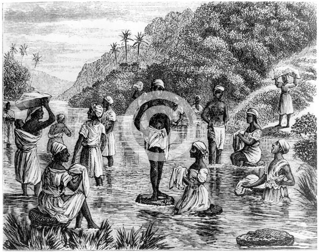 Washing clothes, Santo Domingo, 1873. Artist: Unknown
