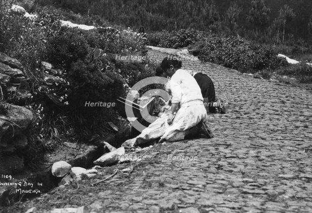 Washing day in Madeira, Portugal, c1920s-c1930s(?). Artist: Unknown
