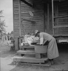 Washing facilities on a Greene County, Georgia, tenant farm, 1937. Creator: Dorothea Lange