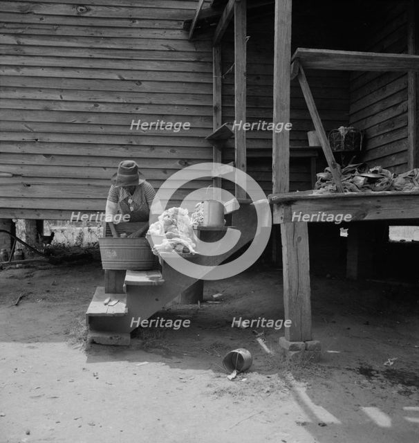 Washing facilities on a Greene County, Georgia, tenant farm, 1937. Creator: Dorothea Lange.