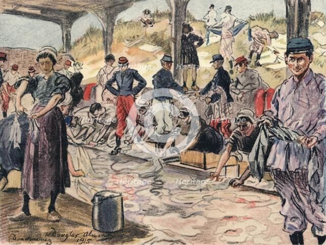 'Washing for the Soldiers, Douarnenex', 1915. Artist: William Douglas Almond.