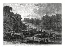 Washing gold on the banks of the Urubamba River, Peru, 1877