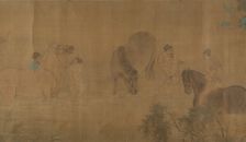 Washing Horses in a River, dated 1309. Creator: Unknown