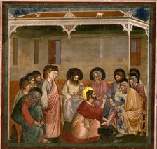 Washing of feet (From the cycles of The Life of Christ), 1304-1306. Creator: Giotto di Bondone (1266-1377)
