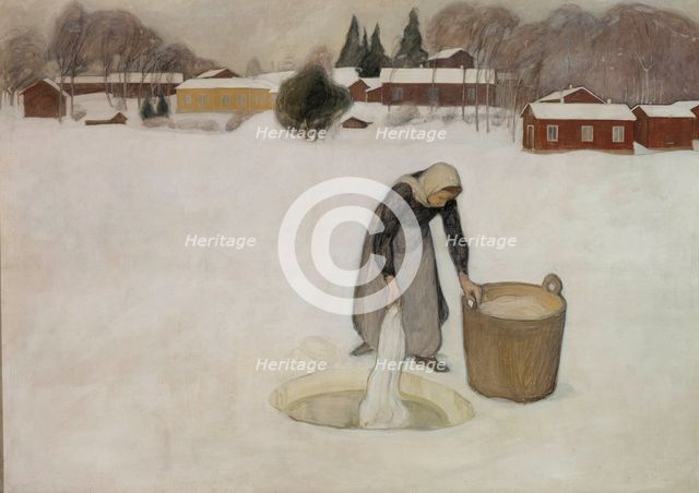 Washing on the Ice, 1900. Creator: Pekka Halonen.
