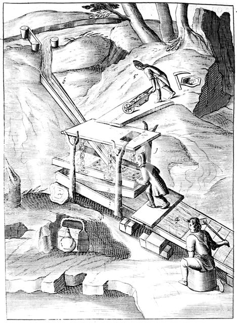 Washing ore to extract gold, 1683.  Creator: Unknown.