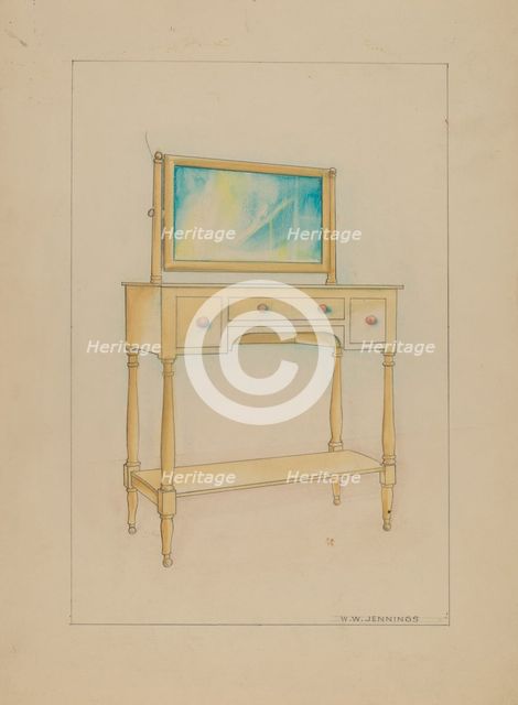 Washstand, c. 1936. Creator: Walter W. Jennings.