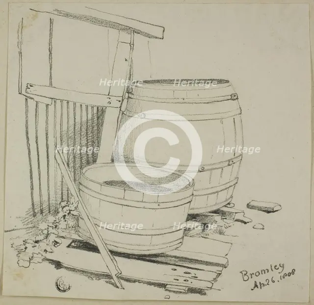 Washtub and Barrel, 1808/47. Creator: Joshua Cristall.