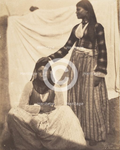 Wassileh and Lhedeh, Ghawagea, 1852. Creator: Ernest Benecke.