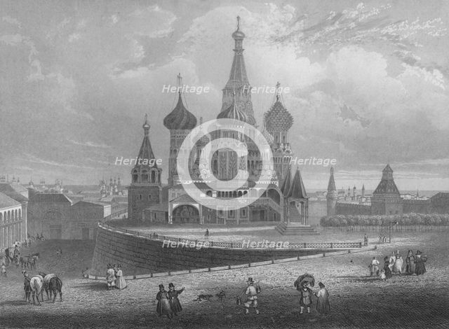 'Wassili Blagennoi or the Cathedral of St. Basil Moscow', c1850. Artist: Albert Henry Payne.