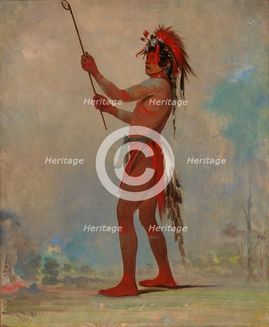 We-chúsh-ta-dóo-ta, Red Man, a Distinguished Ball Player, 1835. Creator: George Catlin.