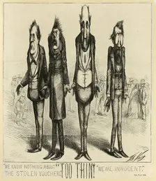 We Know Nothing about the Stolen Vouchers, 1871. Creator: Thomas Nast
