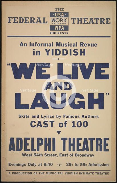 We Live and Laugh, New York, [1930s]. Creator: Unknown.