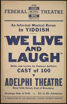 We Live and Laugh, New York, [1930s]. Creator: Unknown